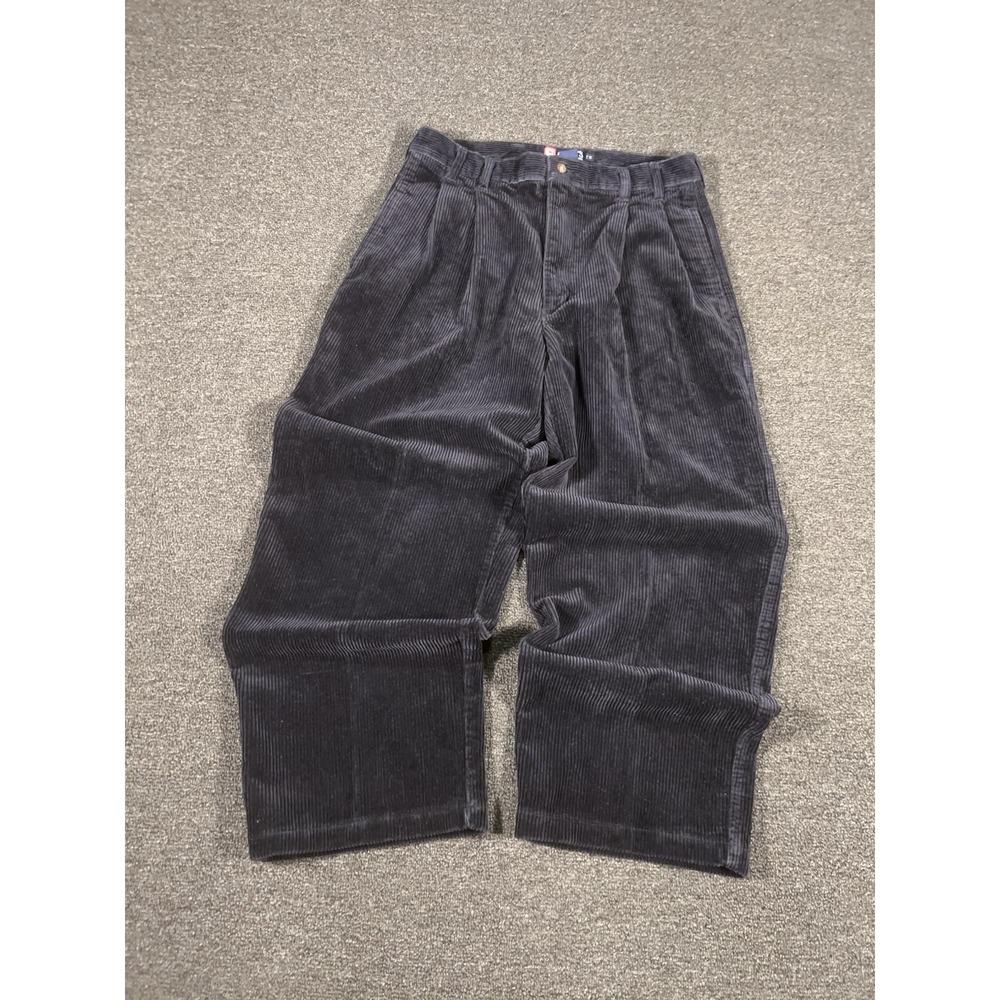 VTG Ralph Lauren Corduroy Pants Men 32x30 (Fits 30x26) Pleated Baggy Navy Purple